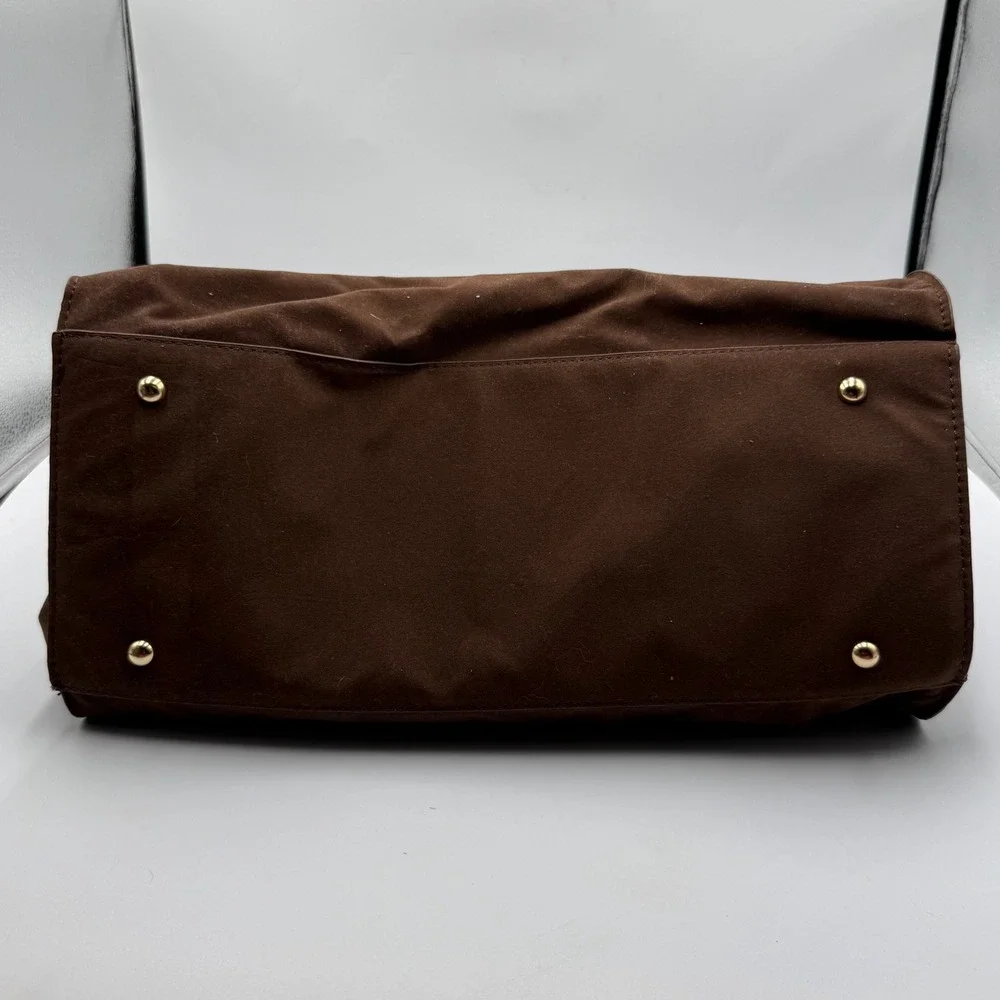 Oversized Brown Faux Leather‎ Weekender Tote Bag Boho Slouchy Travel Carryall